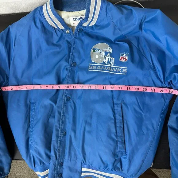 Vintage 90's Chalkline NFL Seattle Seahawks Satin Style Varsity Jacket - Picture 12 of 16